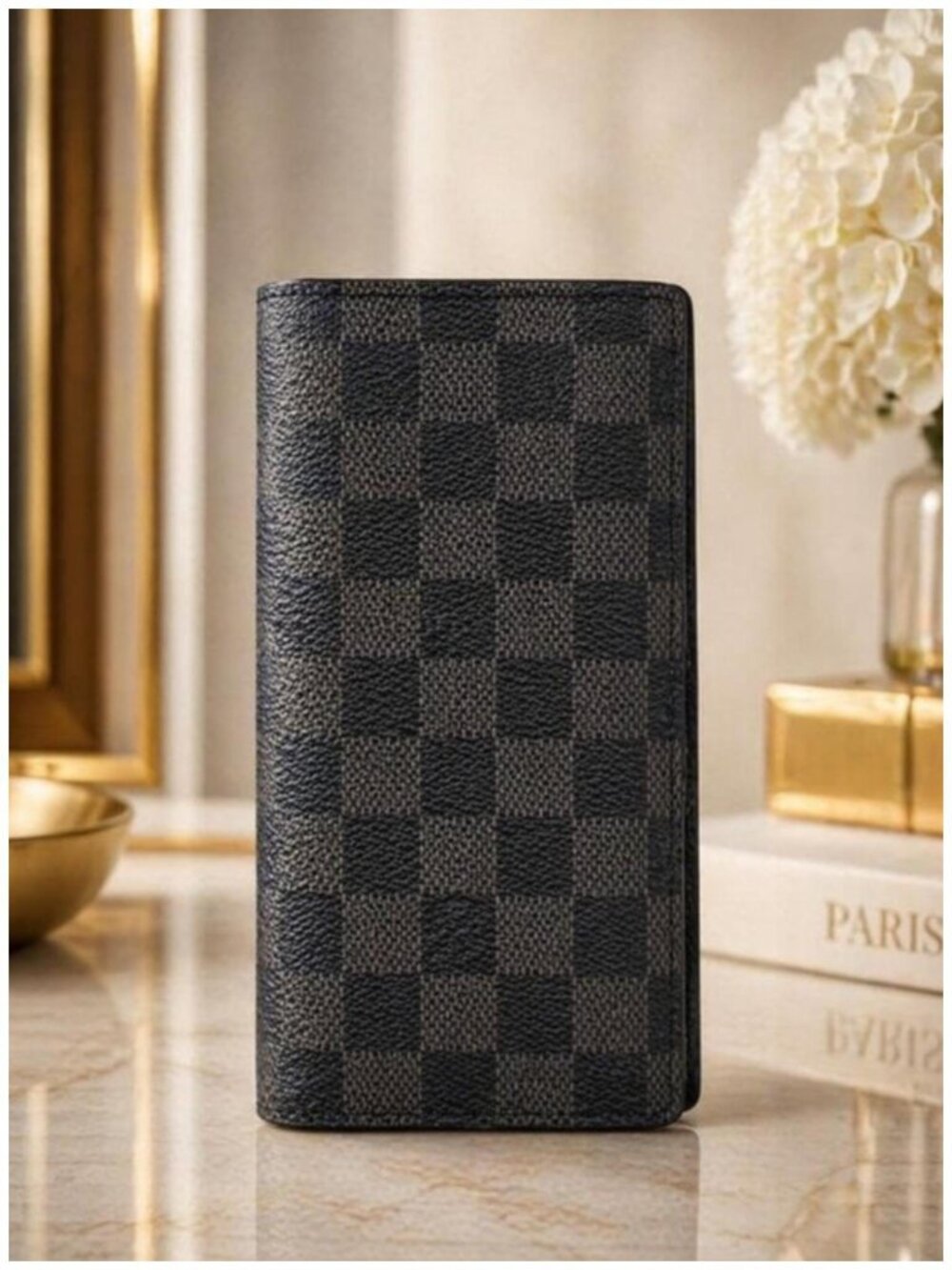 Authentic Louis Vuitton Damier Graphite Portefeuille Brazza Wallet